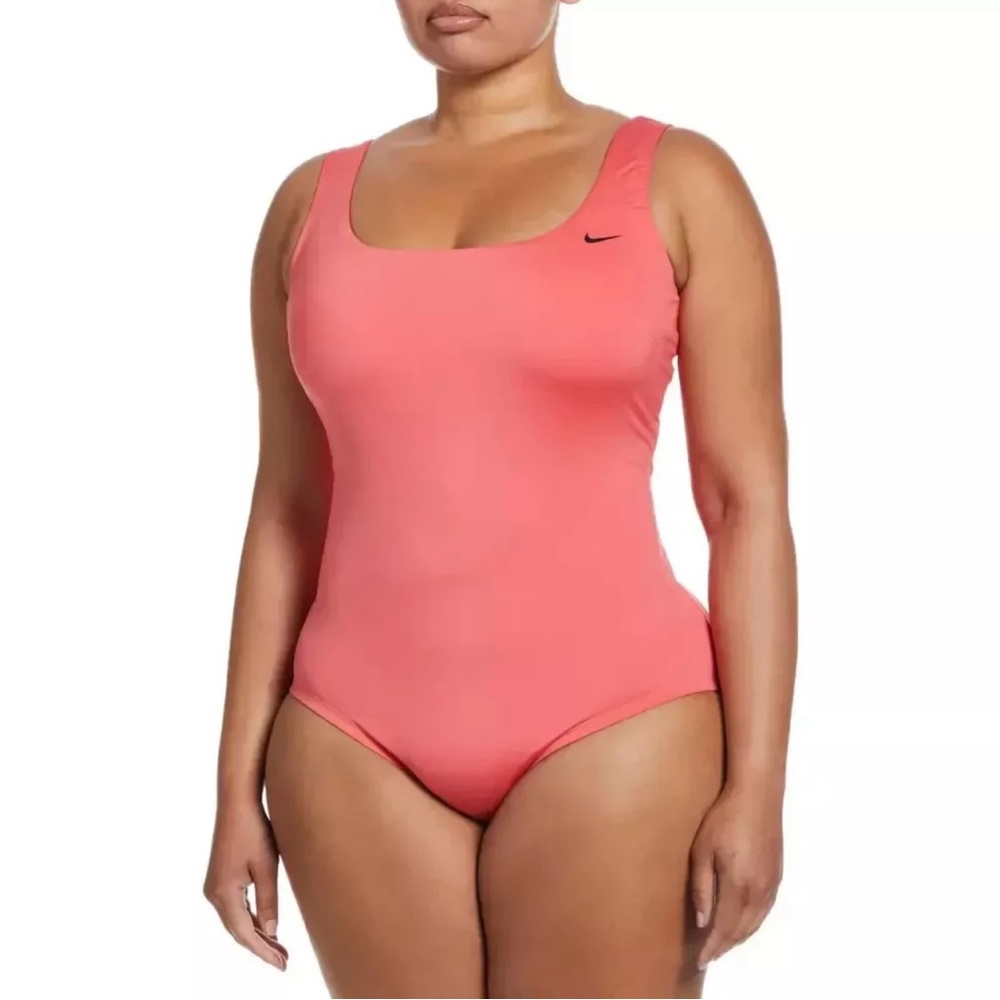Women's Nike One Piece U Back Swimsuit Plus Size XXL NESSA223 Sea Coral Pink NEW